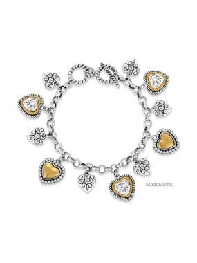 10 Heart Charms Eco-Friendly Zinc Alloy Link Chain Vintage Bracelet Adjustable